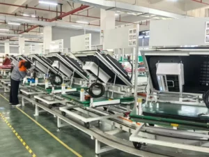 ACTECmax parking air conditioner production line, highlighting the precision and quality control in creating efficient vehicle cooling systems.